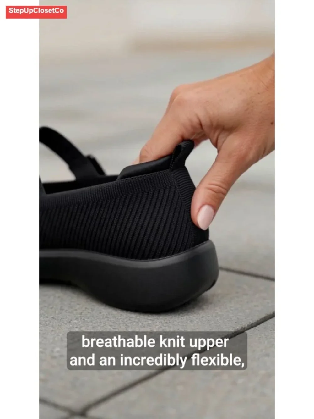 Mary Jane Ballet Flats, Breathable Knit, Arch Support, Machine Washable